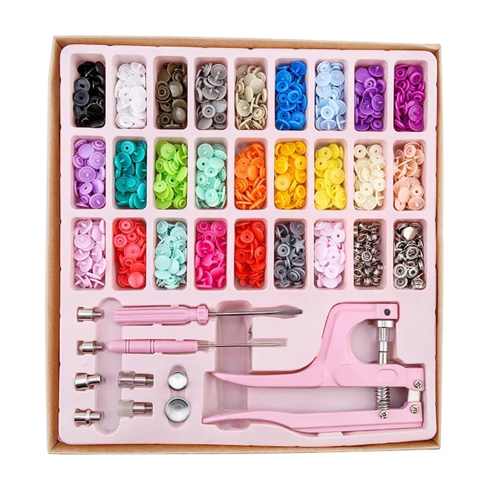 Botones de presión para coser, 270 juegos de botones T5 con juego de herramientas versátiles de fácil agarre (DIYQ-025)