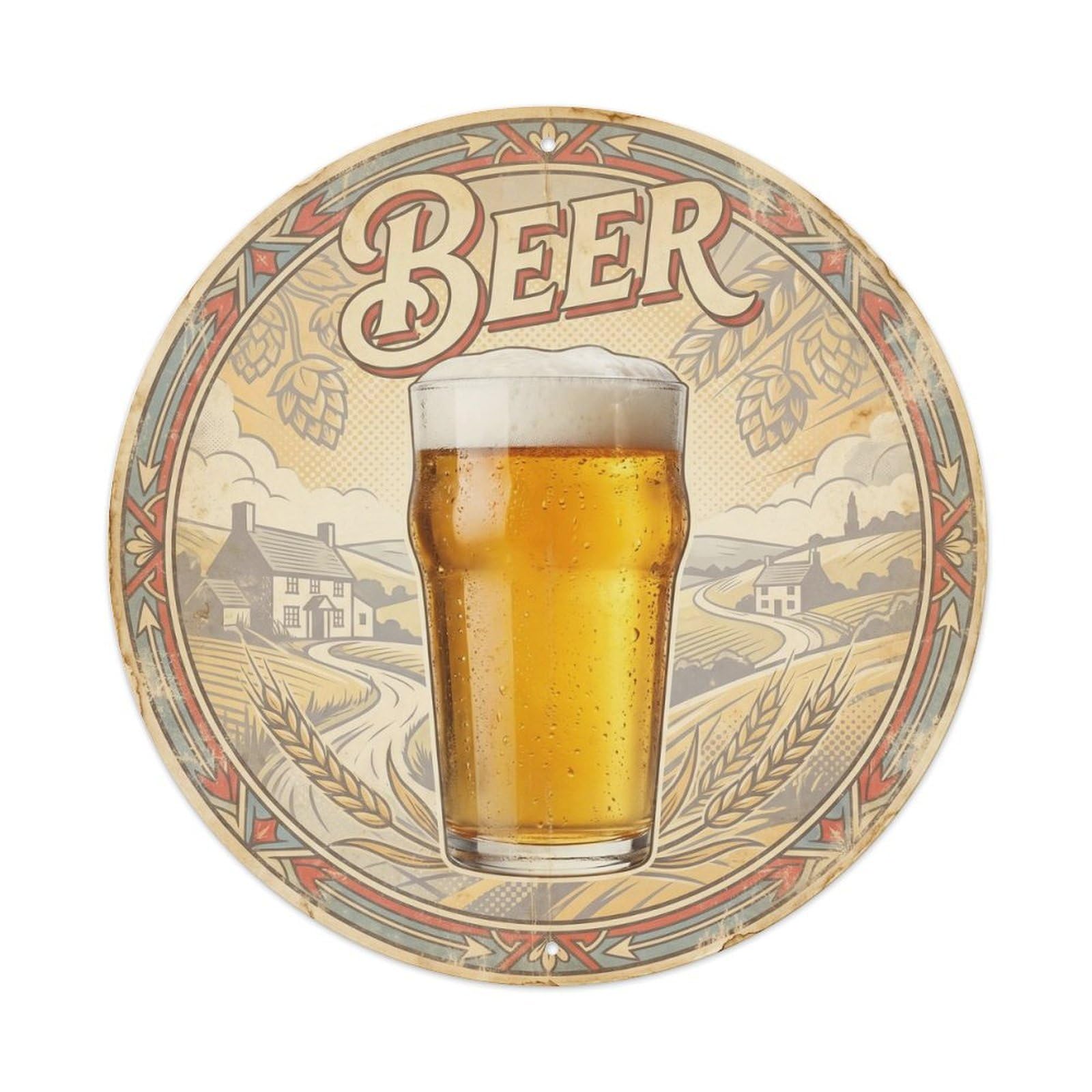 Heritage Cafe British Travel Beer Brewery Drink Culture Metal Tin Sign