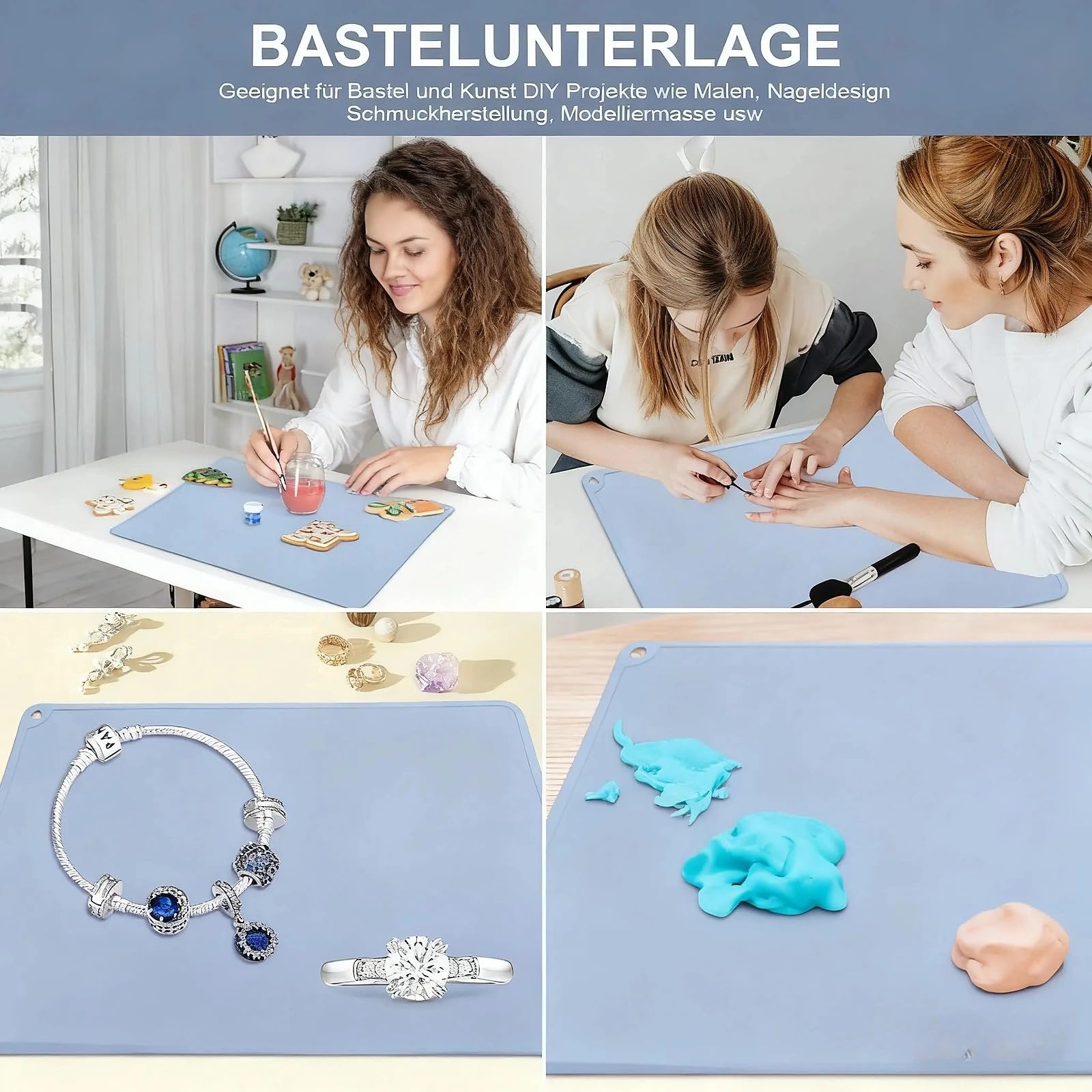 Tapis Avec Gobelet Pliable Angoily Tapis De Peinture En Silicone Anti-adhésif Pour Loisirs Lot 2 Tapis Bricolage Artisanat