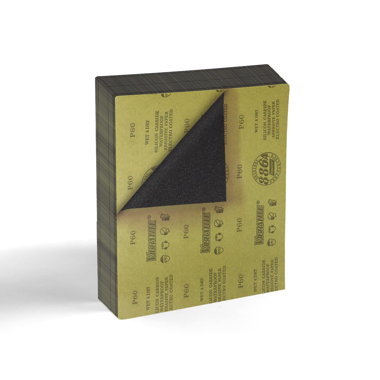 60 Grit Sandpaper, Wet Dry Sandpaper Sheets 15PCS, 9 x 11 Inch Sanding Paper, Silicon Carbide Sand Paper for Wood Furniture Finishing, Drywall, Metal