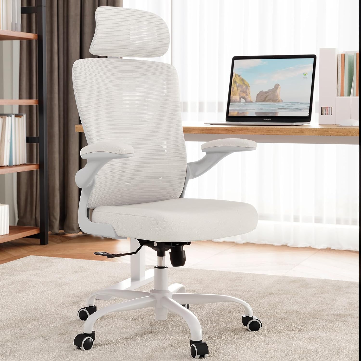 Ergonomic Office Chair: Mesh Desk Chair Comfy with Headrest& Lumbar Support thumbnail