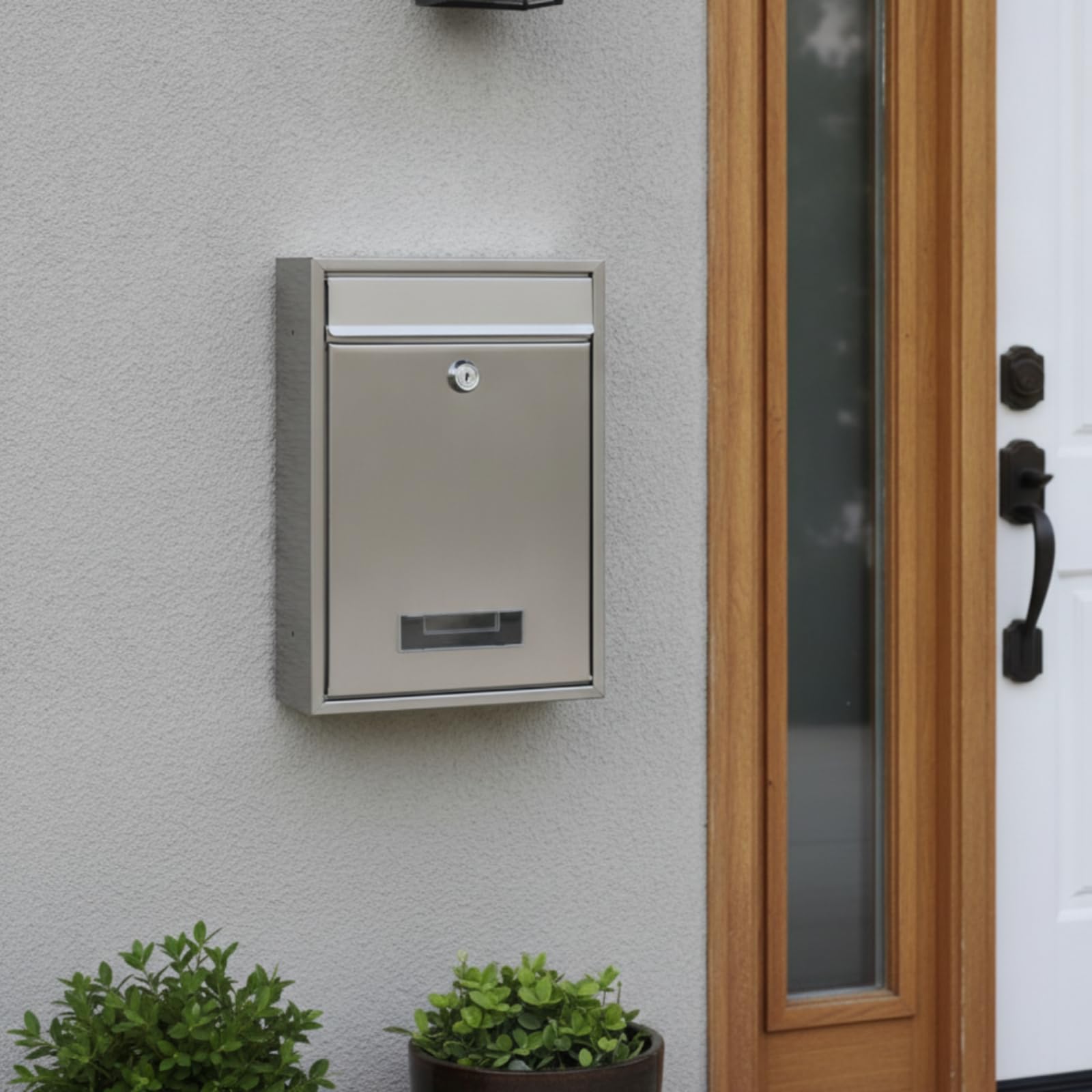 Colcolo Buzón Metálico Montaje en Pared con Tapa Protectora y Acceso Inferior para Recibir y Paquetes Pequeños Acuado para Entradas Casas, Negro, TX0020-1 Negro