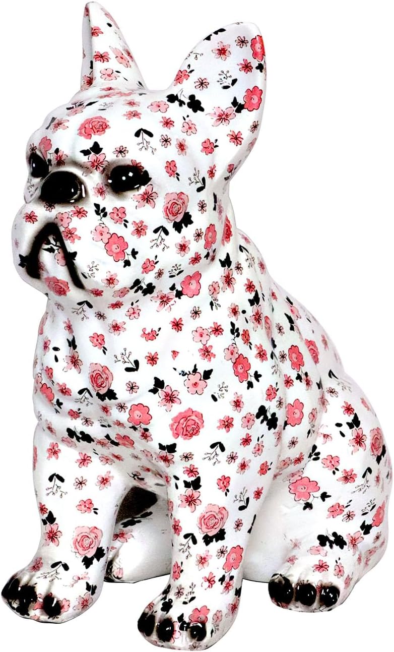 Pour Paint French Bulldog Statue Sculpture Animal Dog Art Figurine Home Decor Decoration for Living Room Bedroom Book Shelf TV Cabinet Desk Table Top Centerpieces Ornaments (B2)