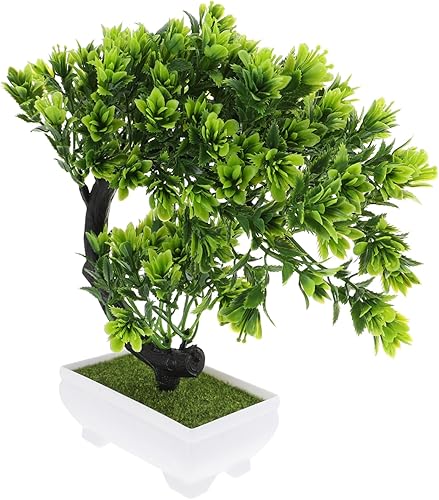 Garneck 2 macetas artificiales para exteriores, bonsái, simulación realista, árbol de flores de plástico para exteriores, decoración de flores