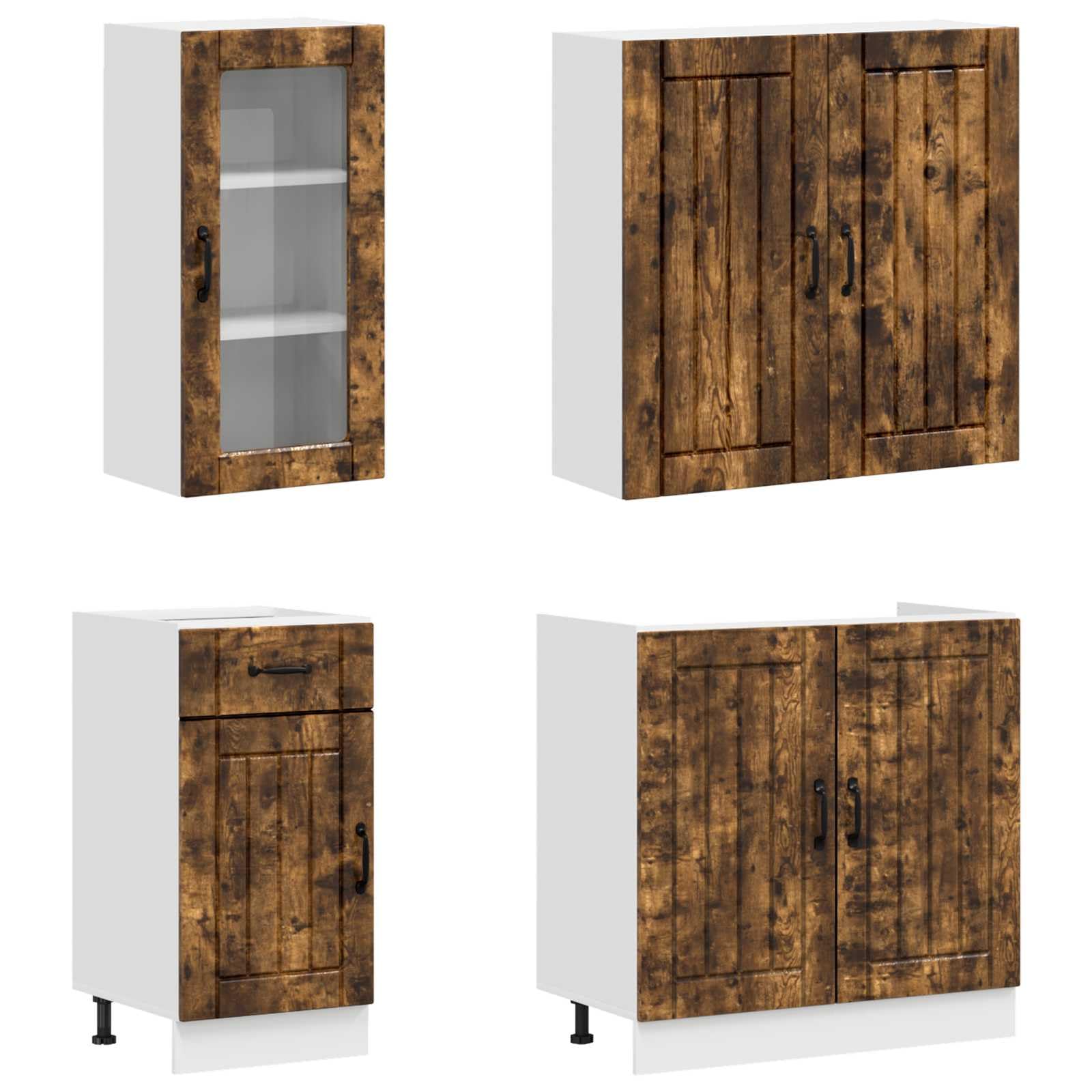Mobile Cucina Componibile LUCCA 8 Pezzi Rovere Fumo