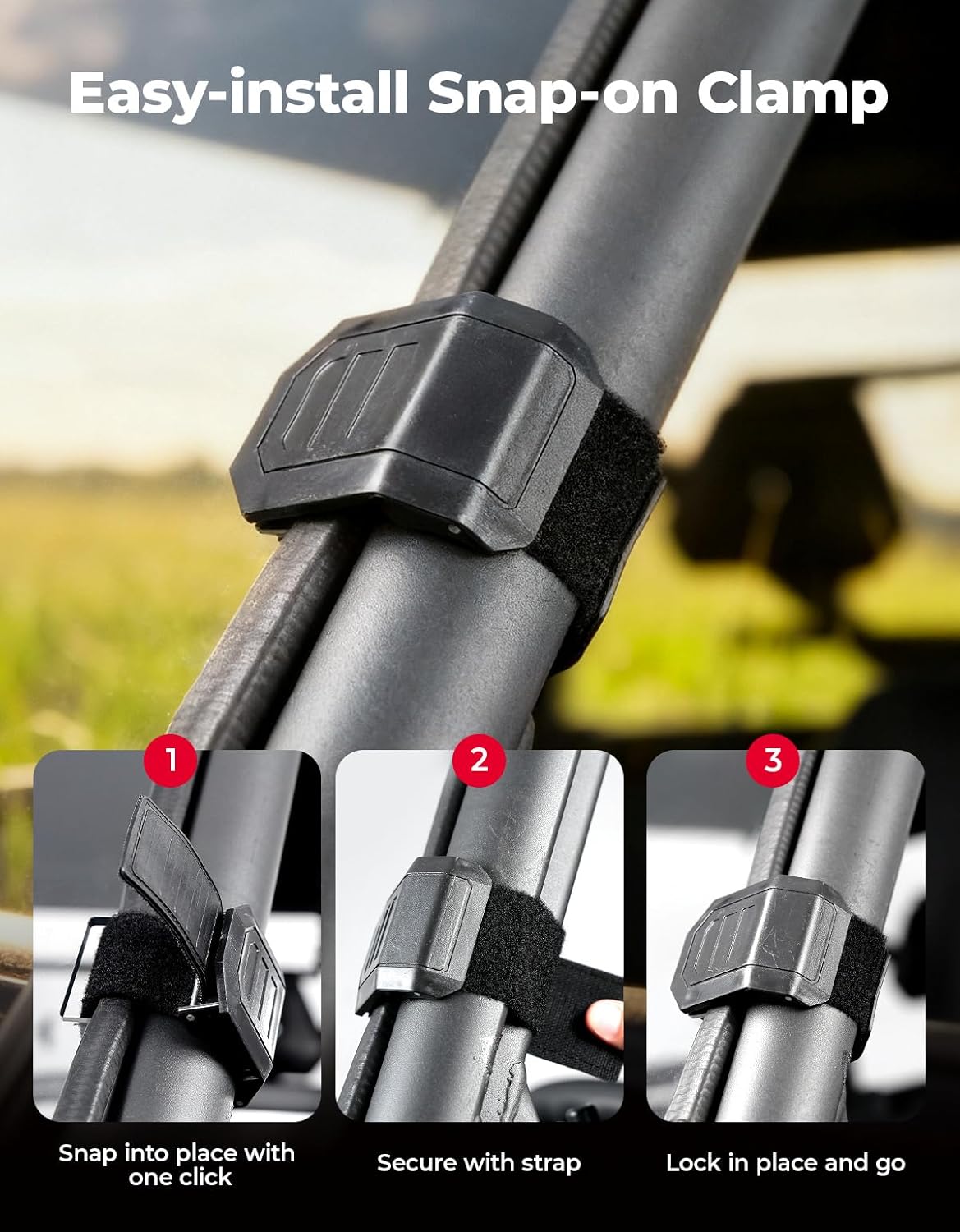 KEMIMOTO Vented Front Windshield Compatible with CFMOTO UFORCE 1000/1000XL, Scratch Resistant Windshield with Pre-Installed Rubber Strips Front Window Accessories(Not fit U10 Pro,600,800 XL)