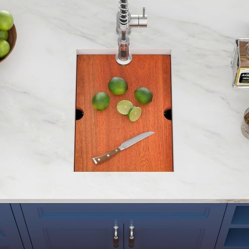 Miniatura 3 de Fregadero de barra de acero inoxidable de 14 x 19 pulgadas, fregadero de preparación de barra de cocina, estación de trabajo, calibre 16, cuenco