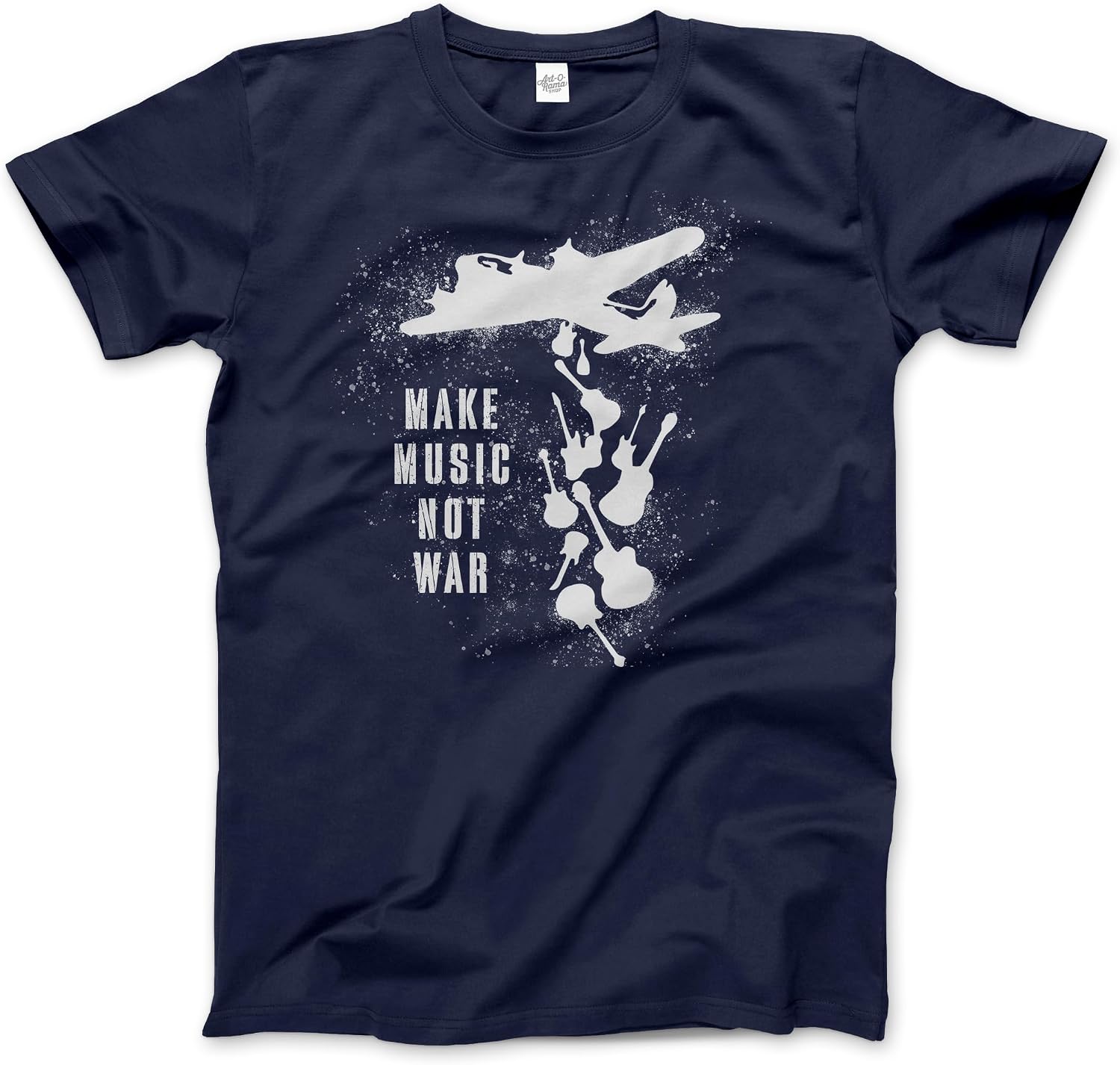 Banksy Make Music Not War Street Art T-Shirt (Adults, Kids, Short & Long Sleeve) Grey