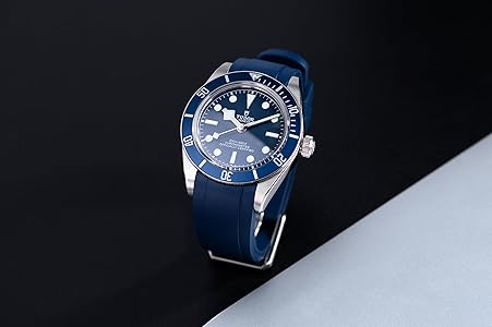 Amazon.com: Crafter Blue TD03 Curved End Watch Band Rubber Strap
