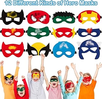 110pcs Hero Party Bags Fillers Set, Super Party Bags For Kids With 12 Masks, 50 Stickers, 12 Keychains, 12 Slap Bands, 12 Gift Bags, 12 Shoes Decorations For Kids Diy Party Gifts, Birthday Decoration