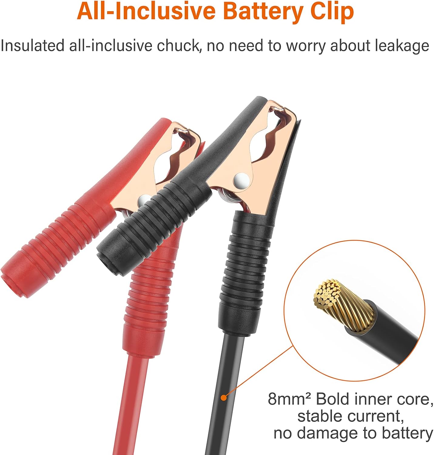 Ampeak Inverter Battery Clip Cables