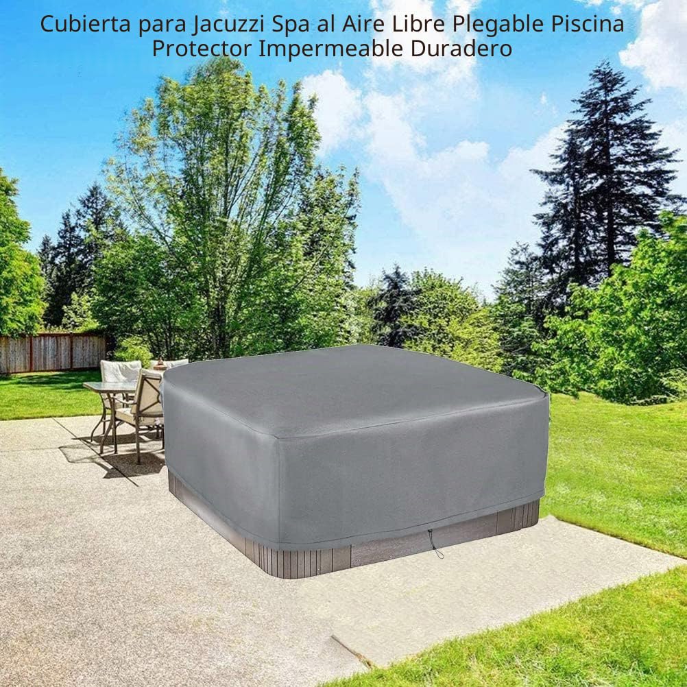 Schleuder Cubierta para, Cuadrada Funda para Bañera De Hidromasaje Cubierta SPA, Impermeable, Anti-UV, A Prueba De Polvo con una Bolsa de Almacenamiento 7 Tamaños a Elegir (220 * 220 * 85 cm)