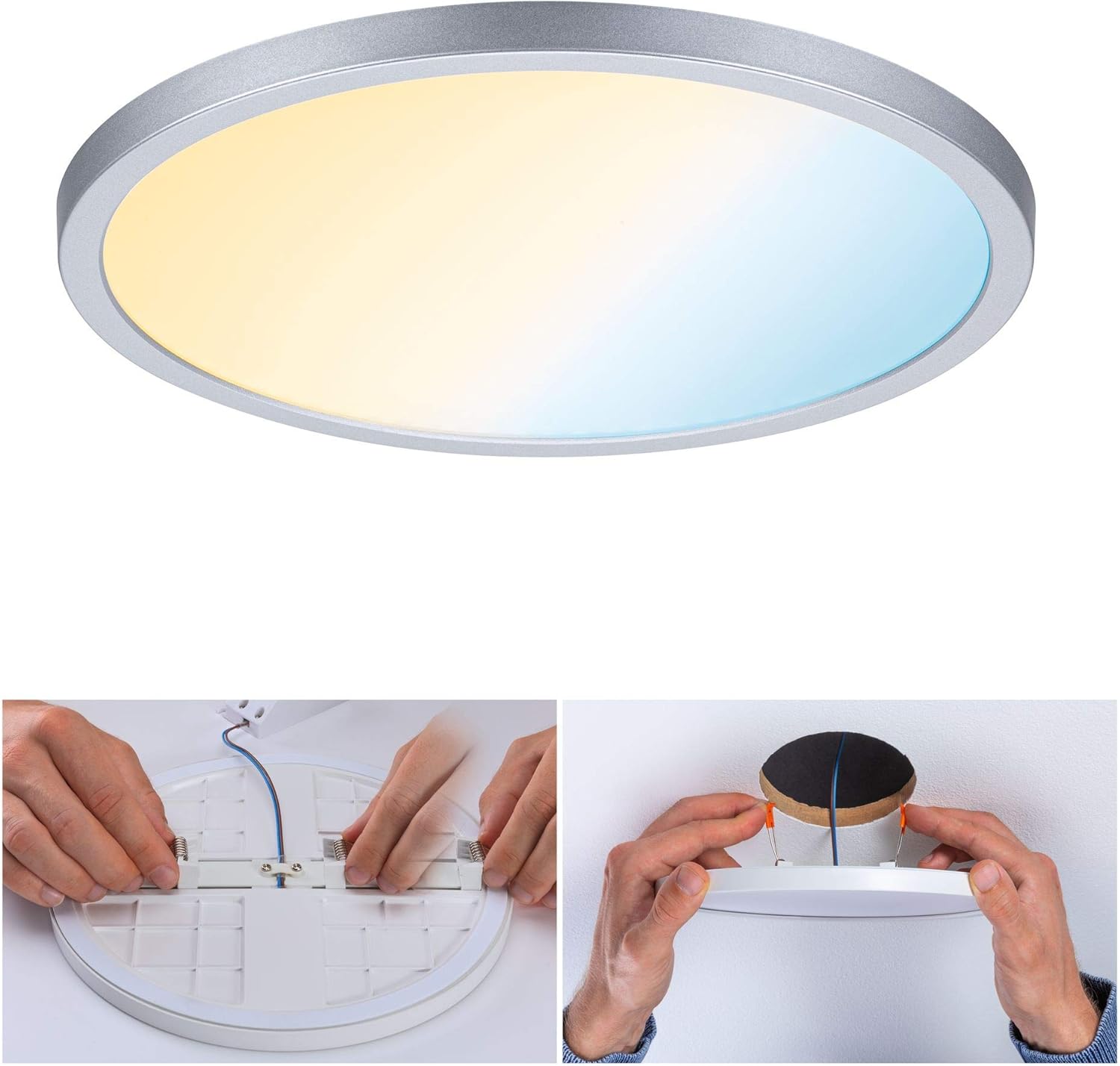 Paulmann 93046 Areo VariFit LED Panel recessed luminaire IP44 Zigbee Tunable White 230mm Round incl. 1x16W dimmable Chrome matt Plastic 3000K - Image 3