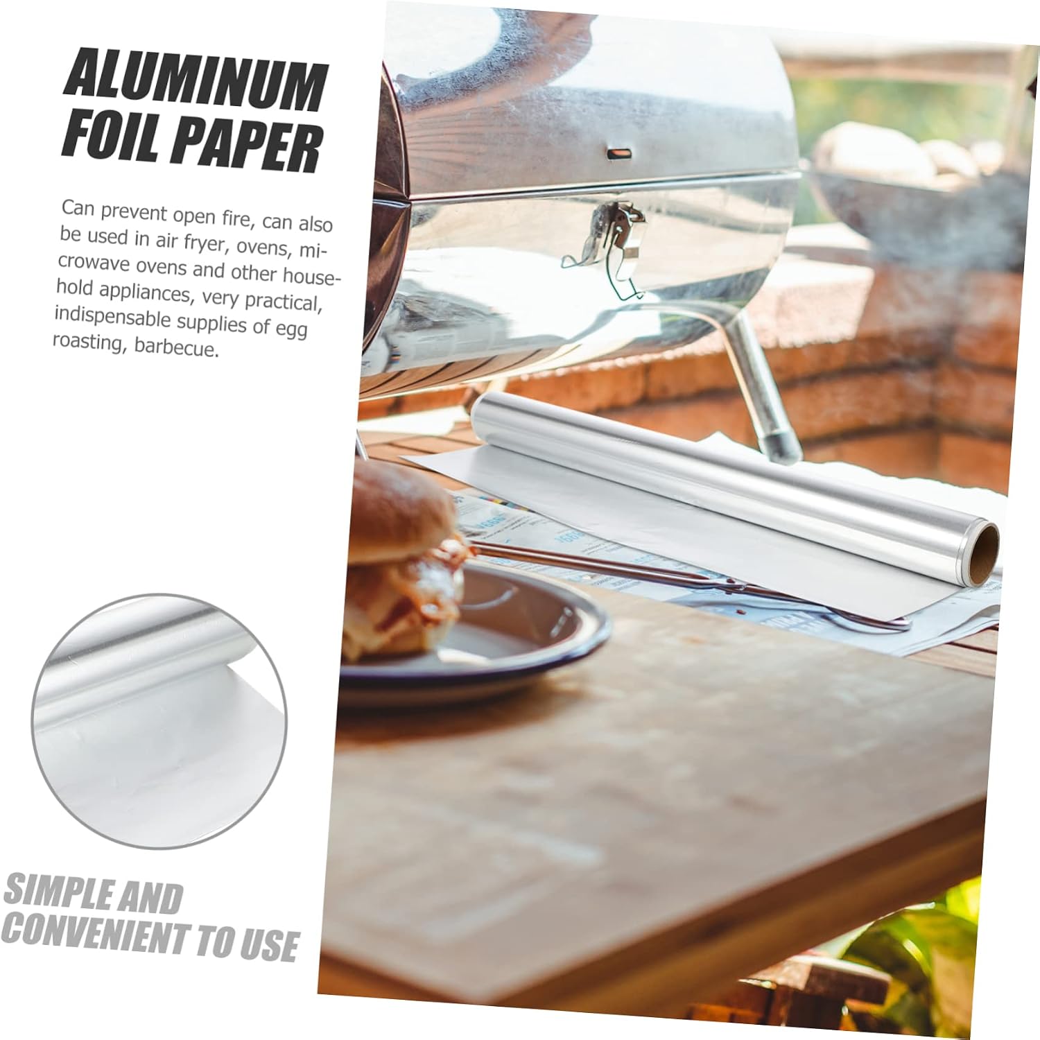 KOMBIUDA Versatile Oven Aluminum Foil Food Wrap Paper for Baking Bbq Heavy Duty Tin Foil