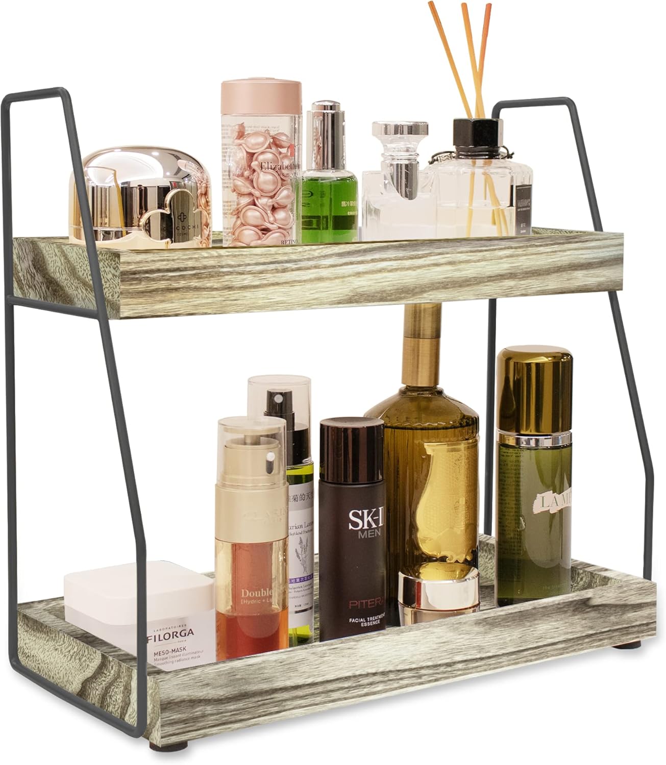 ZGO 2Tier Bathroom Counter Organizer, Wood Bathroom