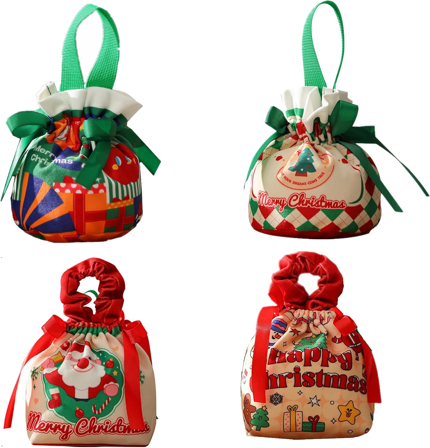 alblinsy Christmas Treat Bags with Drawstring Candy Bags, Wedding candy bag Drawstring Cookie Bags Plastic Favor Bag for Christmas Wedding Birthday Party Decoration Supplies Holiday Favor