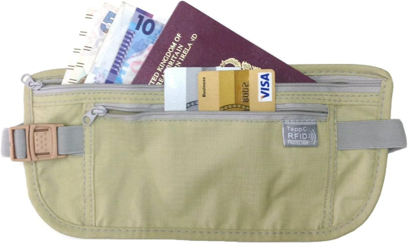 Tapp Collections RFID Travel Neck Pouch - Sand