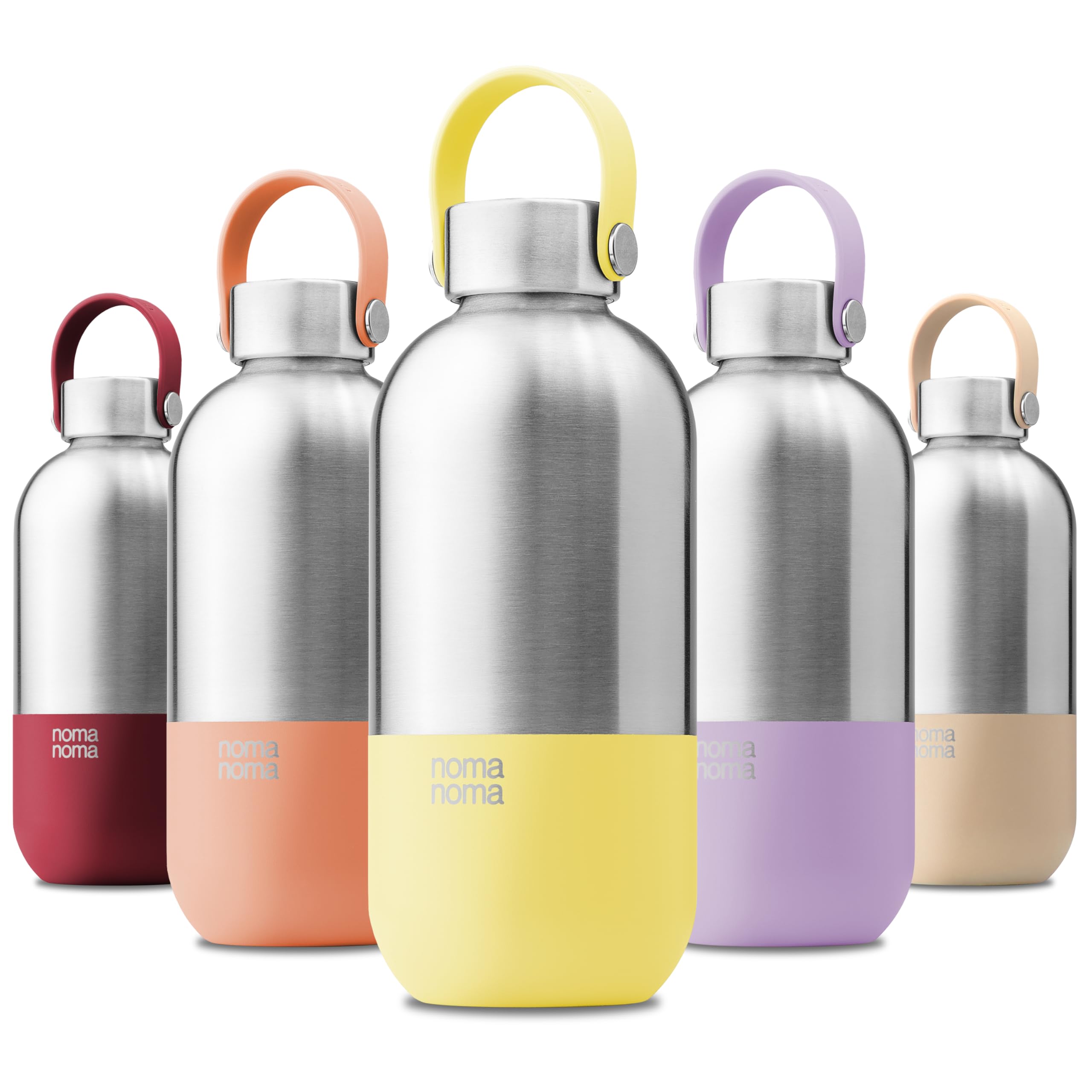 Botella de Acero Inoxidable “Botella Aislante” 750 ml Termo hermético Botella Aislante de 500 ml, 750 ml y 1 litro para dióxido de Carbono climáticamente Neutro y sin BPA Amarillo Limonada