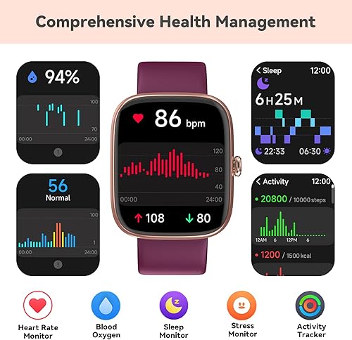 Miniatura 6 de Reloj inteligente para mujeres y hombres, pantalla táctil HD de 1.83 pulgadas, IP68, impermeable, rastreador de actividad física con llamadas