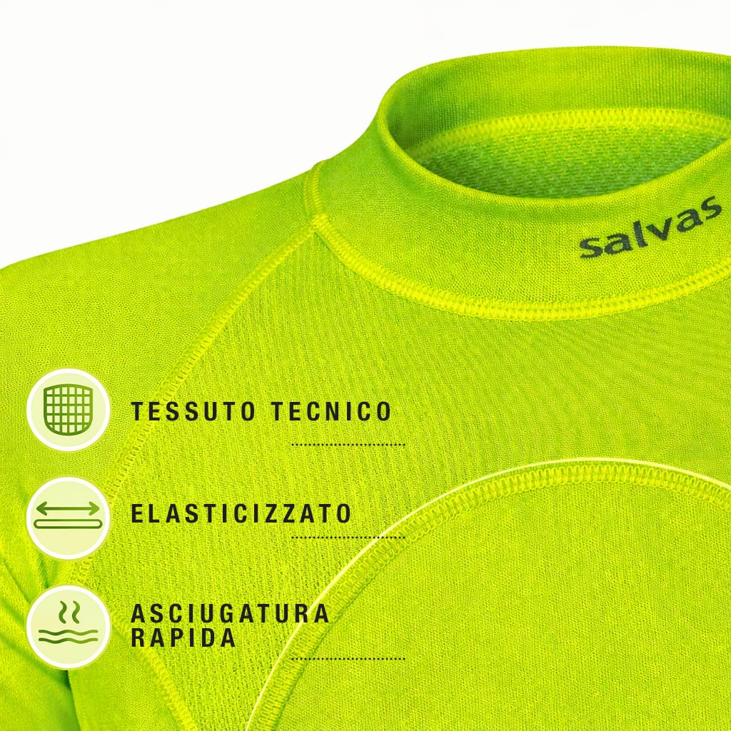 Salvas Rashguard Bambino Polly Unisex - Maglia Maniche Corte Protezione Solare UPF 50+ - Maglietta Anti UV Bambino e Bambina Maglia Tecnica per Sport Acquatici