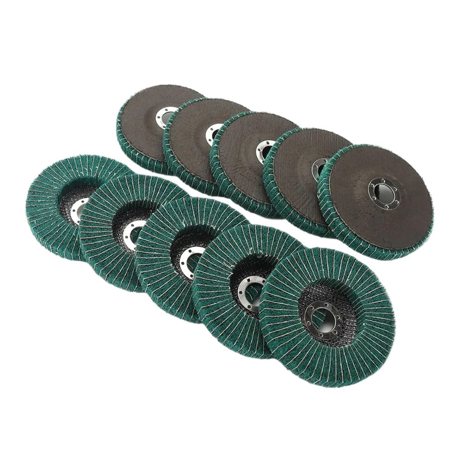 unidad de disco pulido fibra nailon con láminas Disco de pulido de fibra de nailon de 4/4,5/5" (10,1/11,4/12,7 cm) for amoladora angular de metal.(115mm grit240,10pcs)
