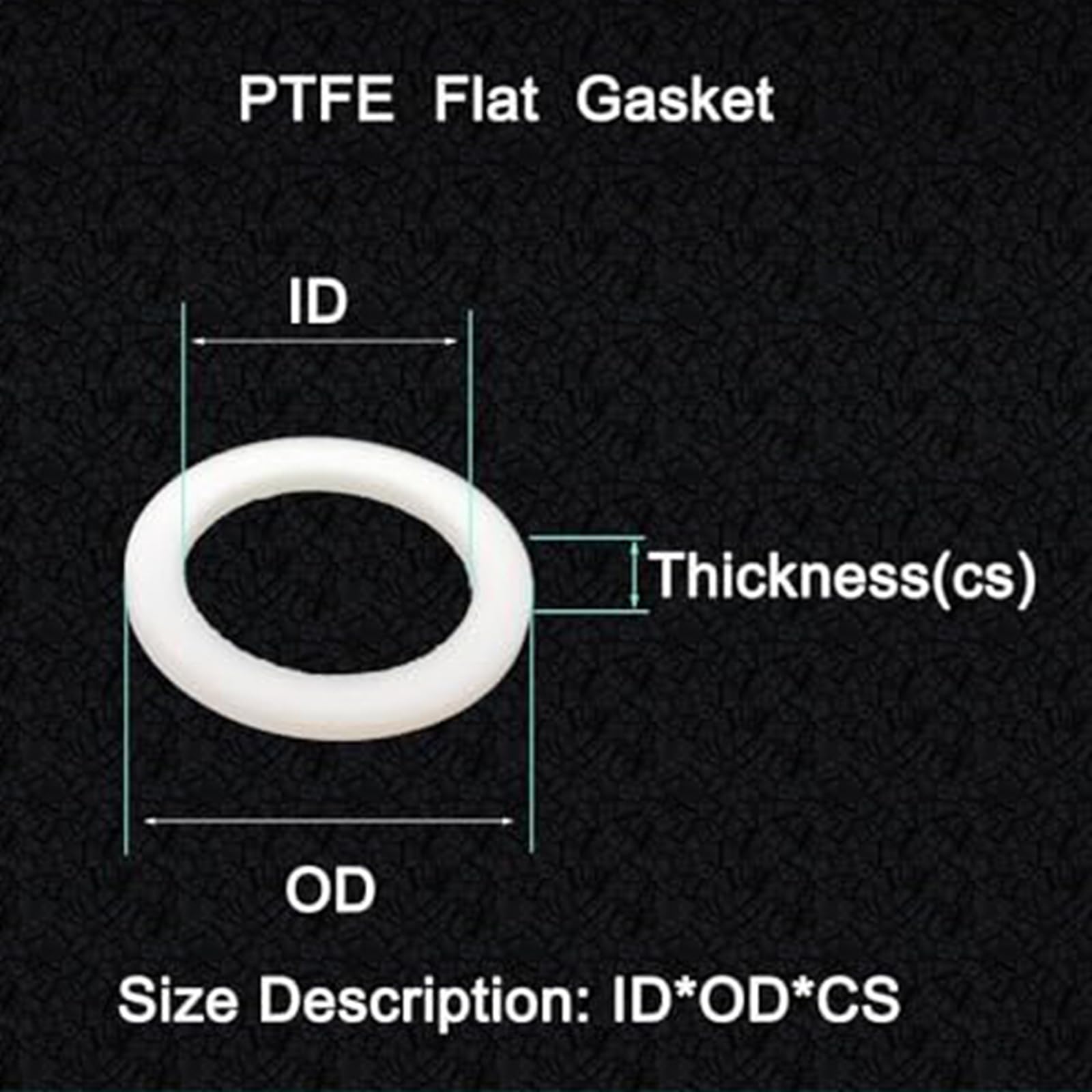 Guarnizione O-ring in PTFE da 10 pezzi, sezione trasversale da 2,5-2,62 mm, resistente agli agenti chimici e alle alte temperature per valvole,IDxODxCS,58x63x 2,5 mm