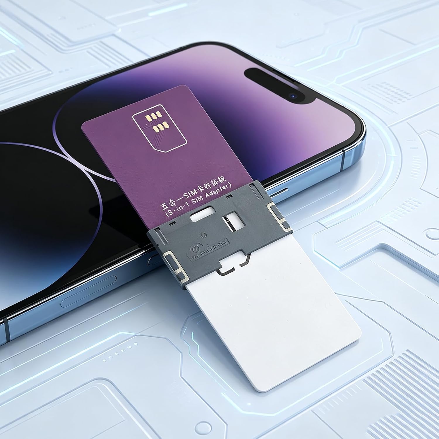 5-in-1 Smart Card SIM Card Adapter, for IC Cards and SIM Cards | Mobile Phone SIM Card Adapter, Card Slot Tester, Supports Mini SIM/Micro-SIM/Nano SIM/eSIM