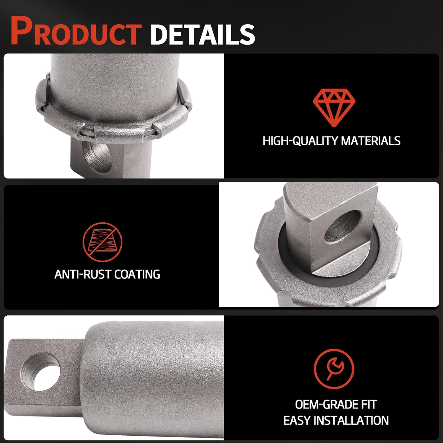 Torque Arm & Rear Rubber Leaf Spring Bushing Compatible with Freightliner FASII Airliner 1990+, for International 2003+, for Kenworth for Peterbilt 2004+, Replace RB268 MR782 16005092, 8PCS