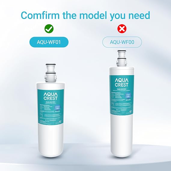 AQUA CREST 3US-AF01 Water Filter Replacement for Filtrete 3US-AS01, 2 Pack | Compatible with Standard Filtrete 3US-AF01, 3US-AS01, Aqua-Pure AP Easy C-CS-FF, WHCF-SRC, WHCF-SUFC, WHCF-SUF, NSF/ANSI 42