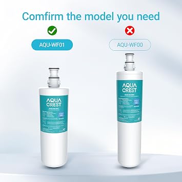AQUA CREST 3US-AF01 Water Filter Replacement for Filtrete 3US-AS01, 2 Pack | Compatible with Standard Filtrete 3US-AF01, 3US-AS01, Aqua-Pure AP Easy C-CS-FF, WHCF-SRC, WHCF-SUFC, WHCF-SUF, NSF/ANSI 42