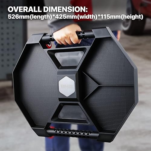 Miniatura 3 de DNA Motoring TOOLS-00200 - Enredadera de herramientas rodantes automotriz con lámpara, ruedas giratorias de 4 x 2 pulgadas, capacidad de carga de 30