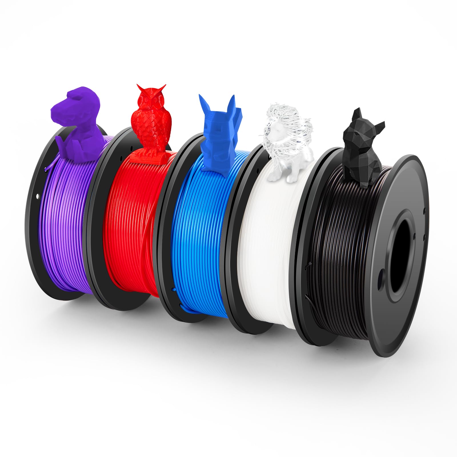 KMNEI PLA 3D Printer Filament 1.75mm Neatly Wound 3D Printing Bundle, 3D Printing PLA Filament with Dimensional Accuracy +/- 0.02mm for High Speed 3D