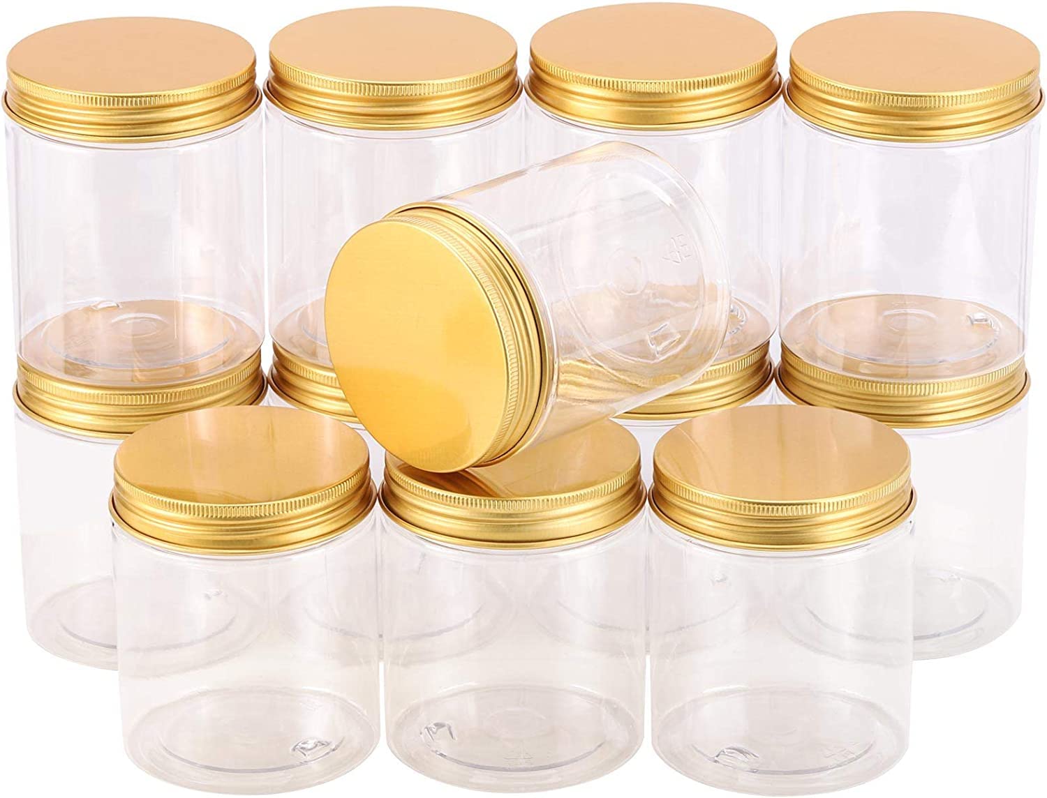 Buy ALSAQER12 Pieces 450 ml Empty Bottle Refillable Clear Plastic Jars