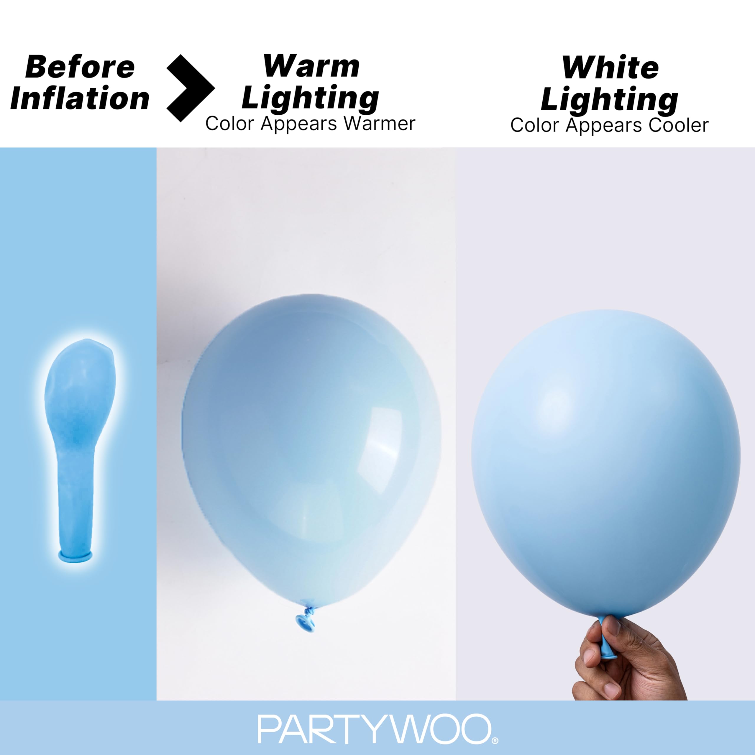 PartyWoo Blue Balloons 140pcs Different Sizes of 18 12 10 5 Inch Balloon Arch Kit Garland for Birthday Gender Reveal Boy Baby Shower Graduation Bachelorette Party Decorations Blue-Y4 — view 3