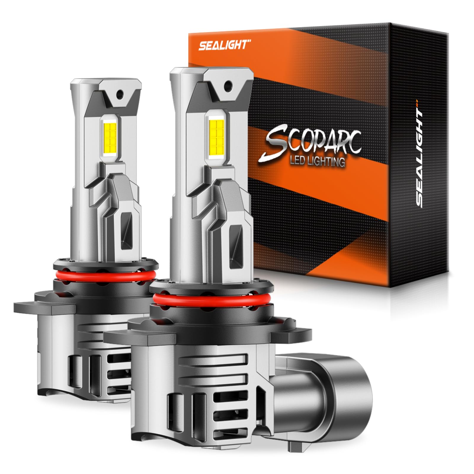 SEALIGHT 9012/HIR2 Bulbs, 30000LM 6500K Fog Bulbs 1:1 Mini Size with Cooling Fan, 9012 for Powersports ATV/UTV, 3 Mins Plug-N-Play, Pack of 2