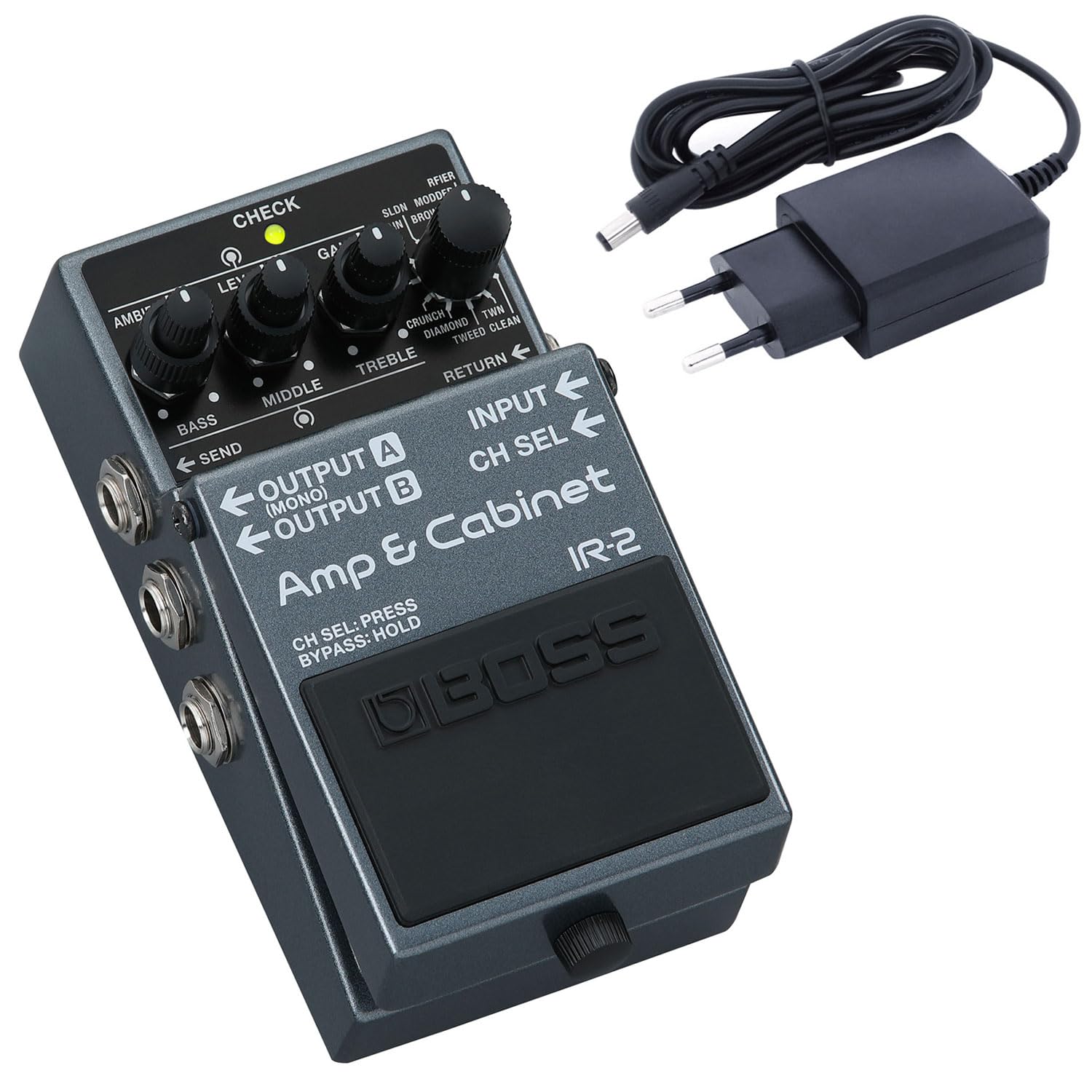 Boss IR-2 Amp & Cabinet Modeler i ładowarka IR z keepdrum 9 V zasilacz sieciowy