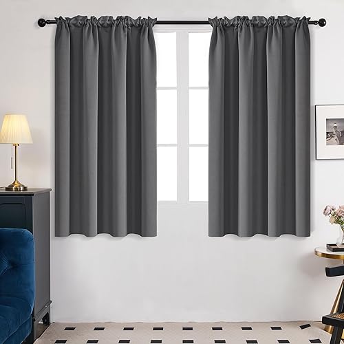 Miniatura 10 de Deconovo Cortinas de baño, cortinas cortas, cortinas de café de 30 pulgadas de largo, cortinas de ventana de cocina sobre el fregadero, cortinas de