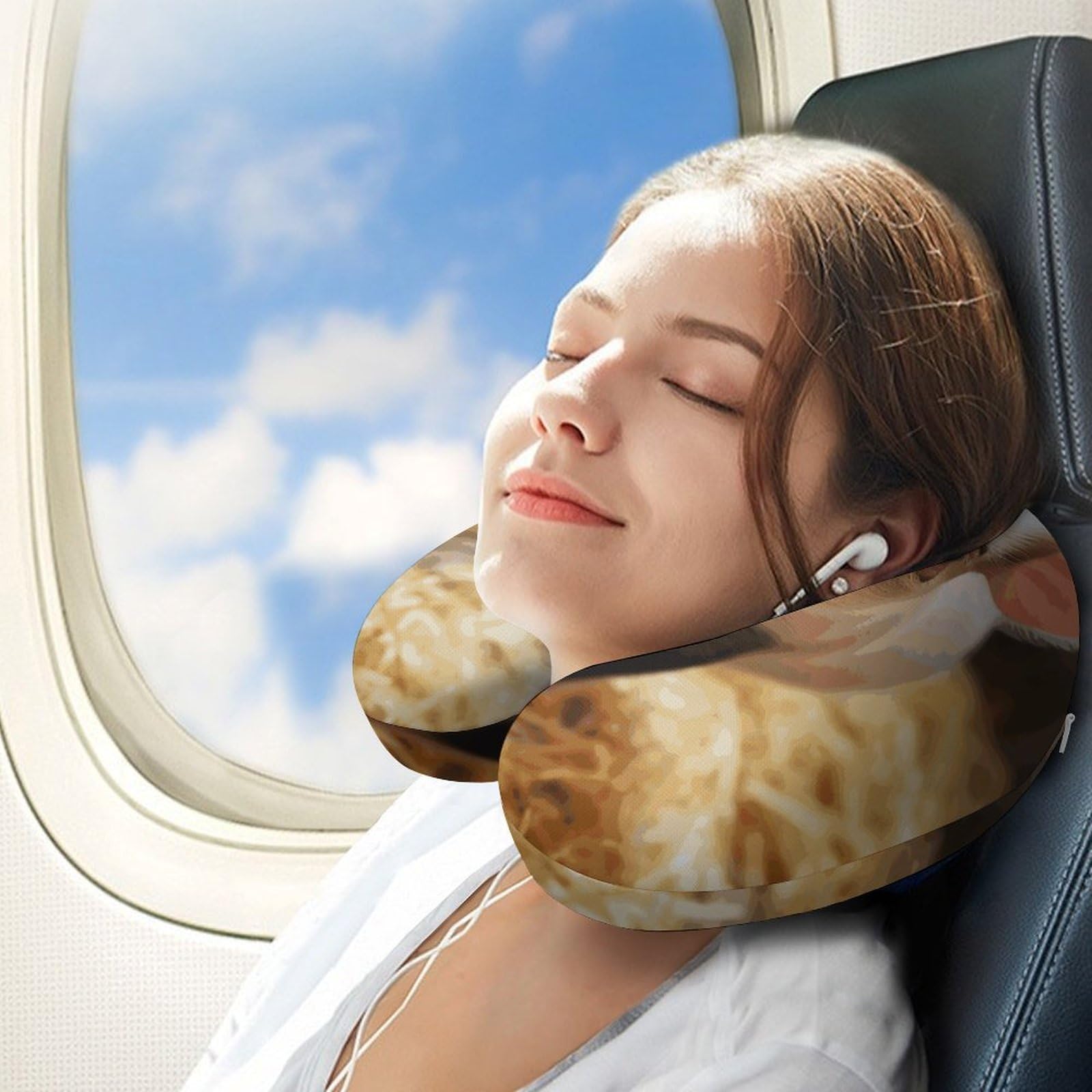 Sonriente (6) almohadas en forma de U, núcleo de almohada de espuma viscoelástica, cojín, proporciona apoyo para el cuello, almohada de viaje, adecuada para aviones, coches, hogares y