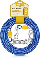Vista 14 de Petbobi Cable de Amarre para Perros de 40 pies – Correa para Perros Resistente de hasta 120 libras, Correa de Cable Metálico para Exteriores