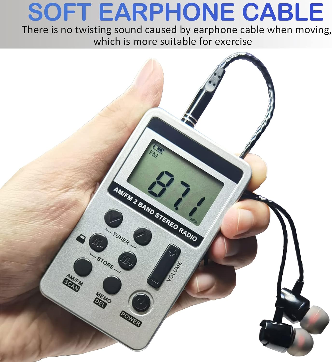 SWDSTP Portable AM FM Radio, Walkman Radio with Digital Tuning LCD Display, Rechargeable Pocket Radio with Earphone, Small Radio with Detachable Belt Clip for Walking, Jogging : Electronics