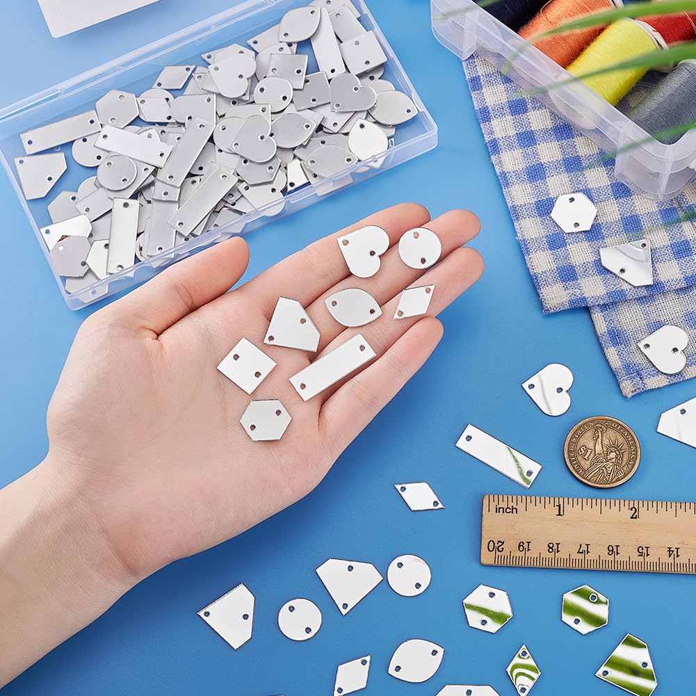 Amazon.co.jp: PH PandaHall 240個 8種 ミラービーズ 穴あり アクリル