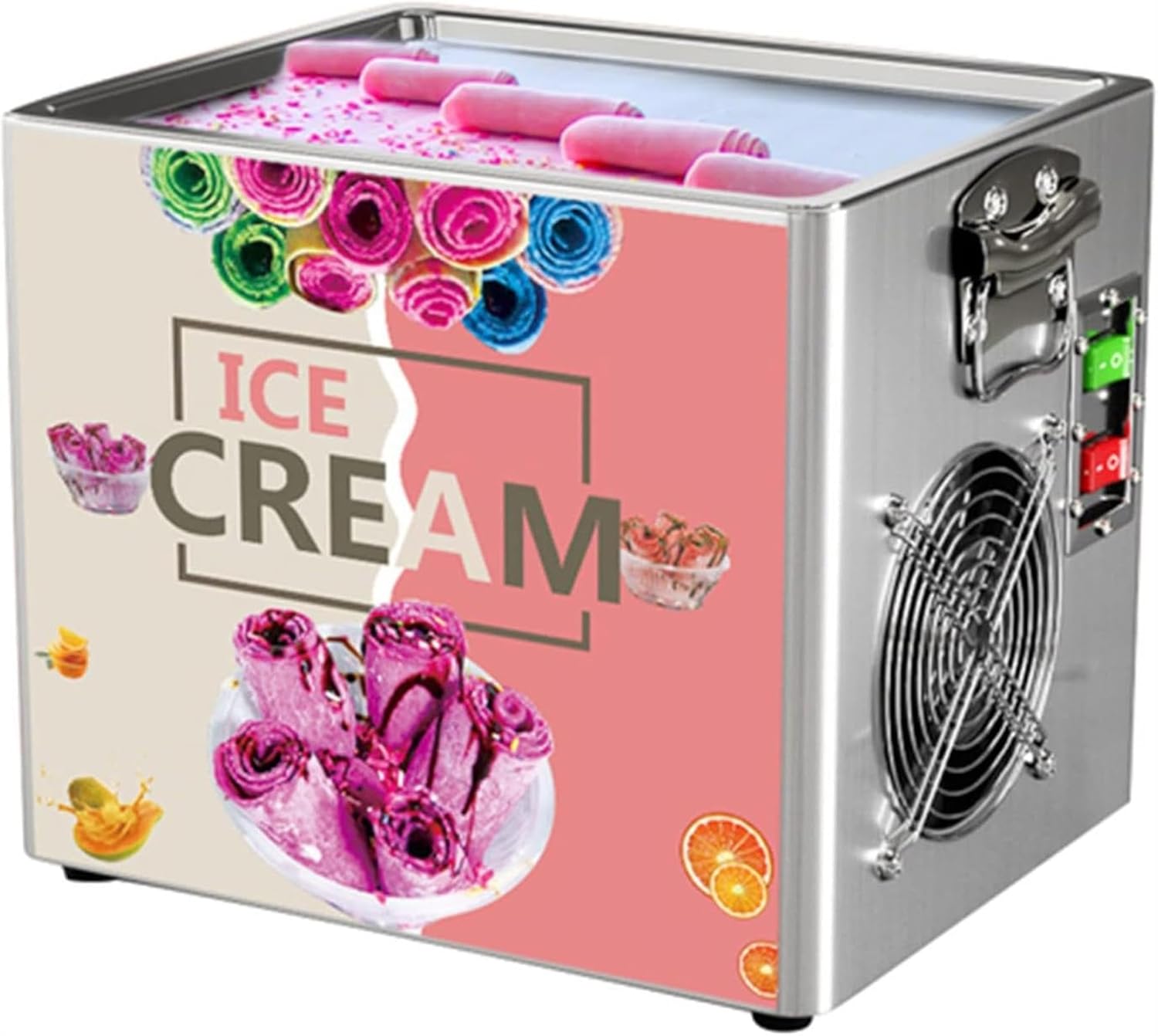 Fried Yogurt Machine, Electric Ice Cream Roll Machine, Portable Electric Fry Pan