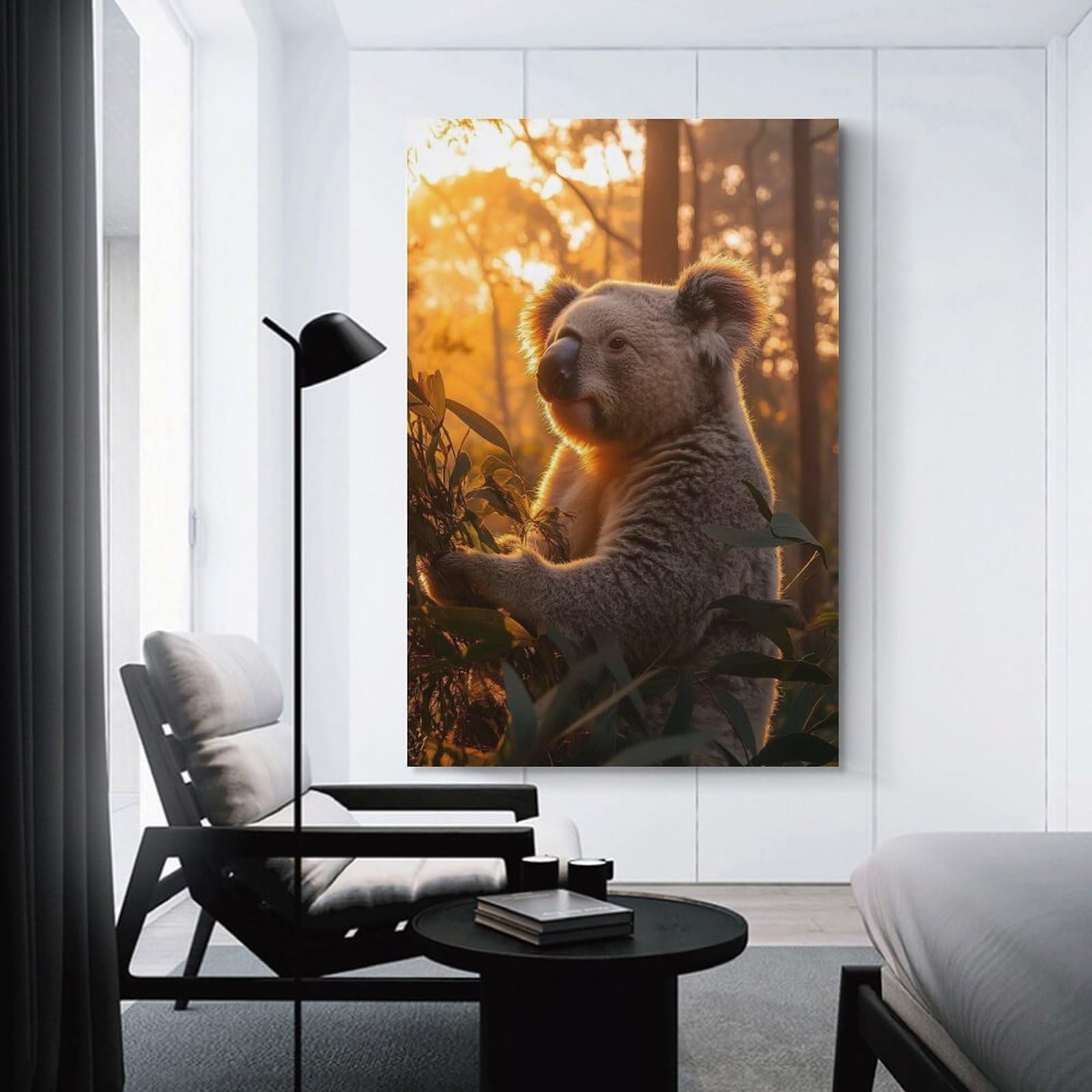 Junmoney Unframe-Style-18 Koala In Golden Sunlight Wall Picture Print, 20X30inch(50X75cm), For Wall Displays, Bedrooms Or Room Updates, Decorative Artwork With Flexible Styling