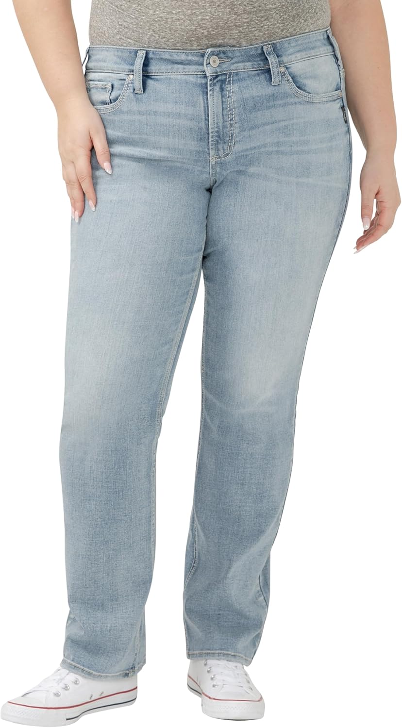 Silver Jeans Co. Women’s Plus Size Suki Mid Rise Slim Bootcut Jeans