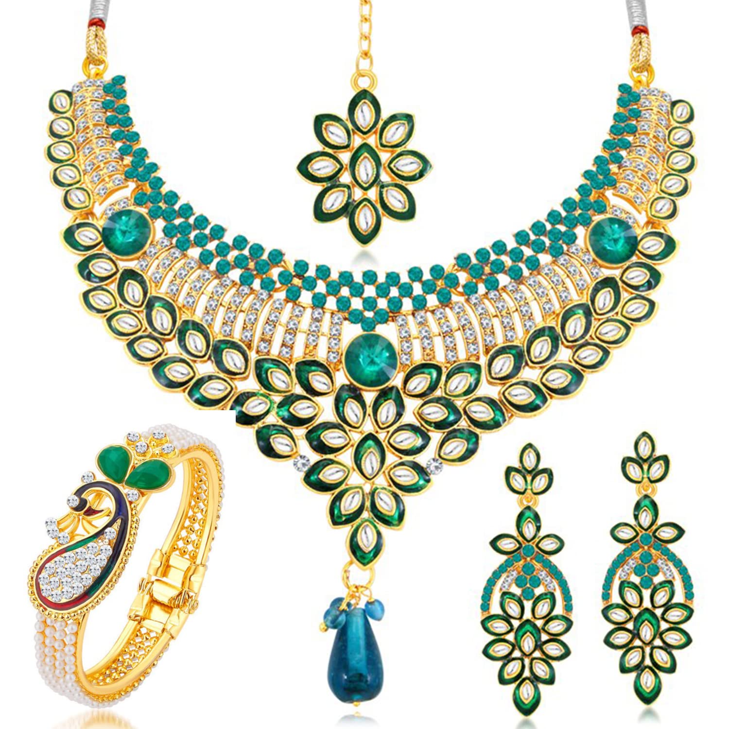 Sukkhi Attractive Gold Plated Necklace Kada Combo Set for Women (CBMIX104227) (B09Y3DJT2T) Amazon Price History, Amazon Price Tracker