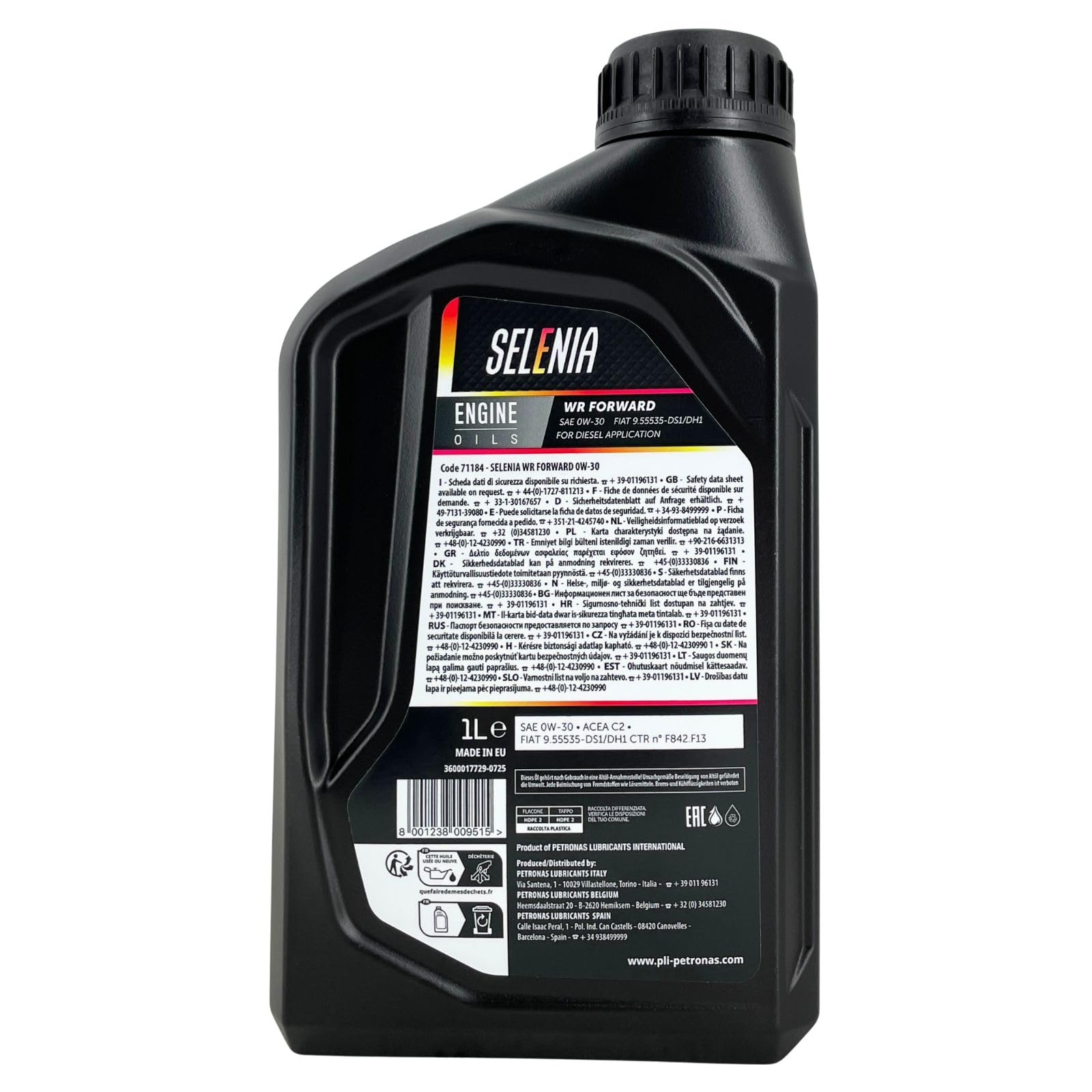 Selenia WR Forward 0W-30 Motoröl 5+2 Liter (7L Set) - Petronas Premium Motorenöl für PKW
