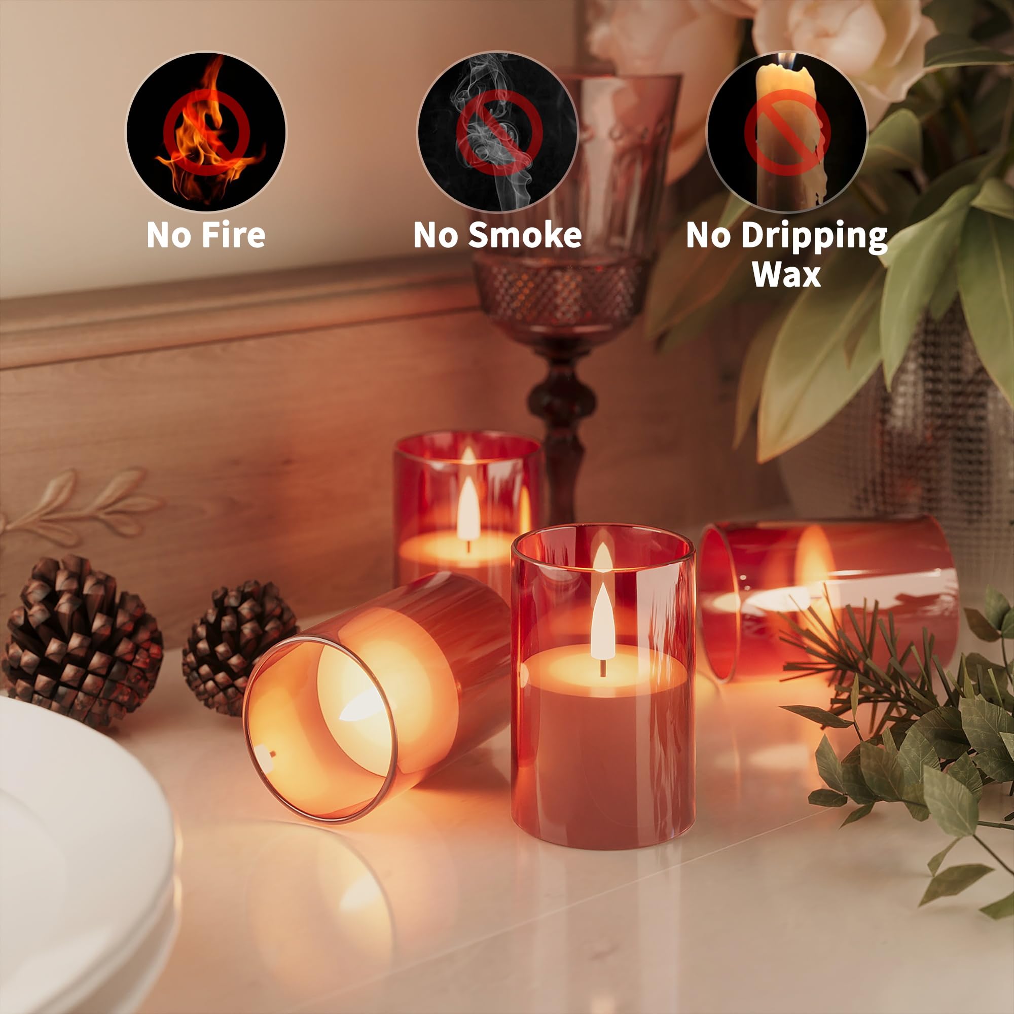 VIODAIM Confezione da 12 candele tremolanti senza fiamma con timer, candele LED alimentate a batteria, piccole candele senza fiamma, candele votive a batteria, per centrotavola per feste di nozze
