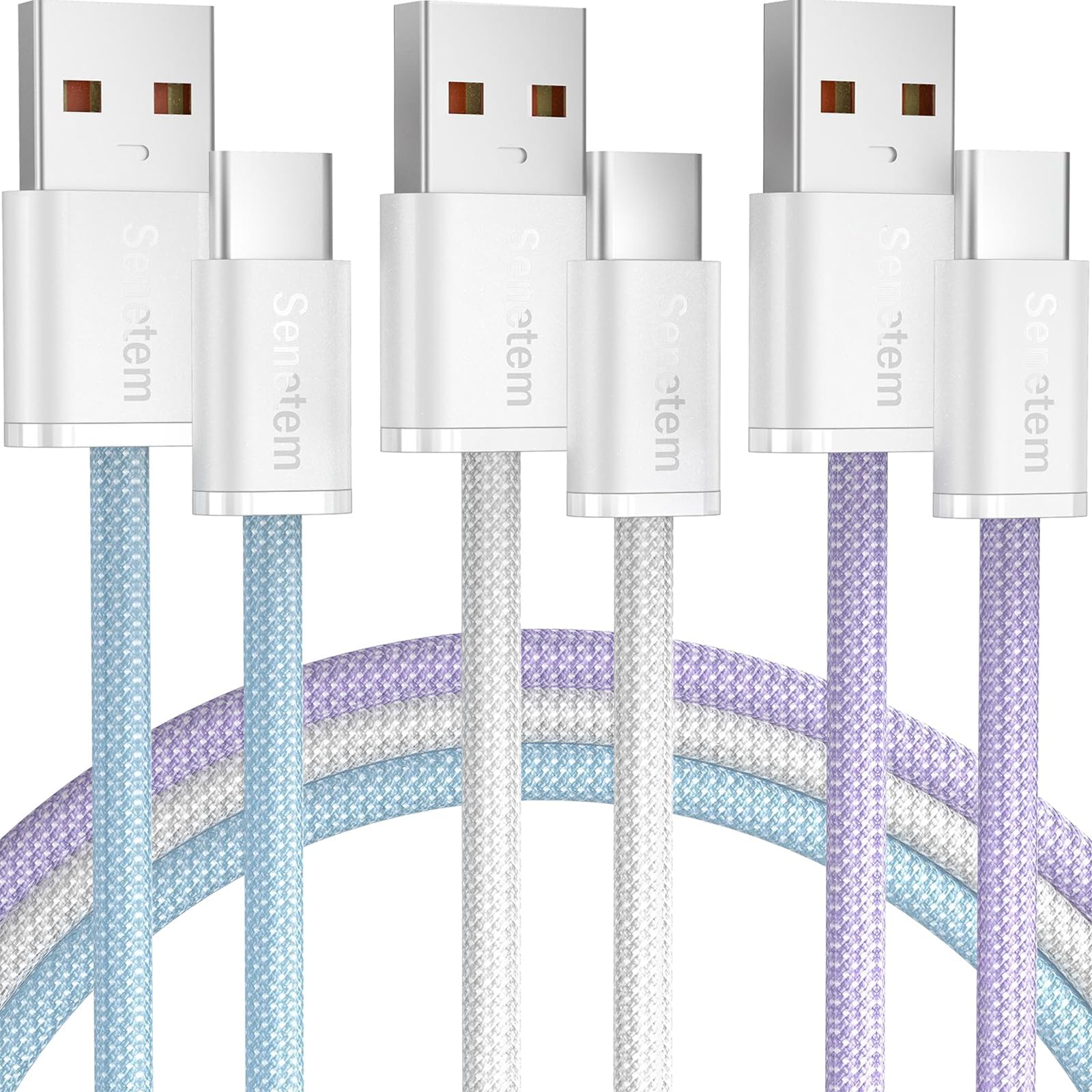Amazon.com: Senetem USB C Cable 3FT 3-Pack, USB A to USB Type C Charger ...