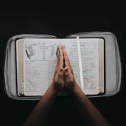 Miniatura 6 de Funda pequeña para la Biblia, fundas de transporte para la Biblia con asacorrea para el hombro, bolsa de cubierta de libro de las Escrituras para