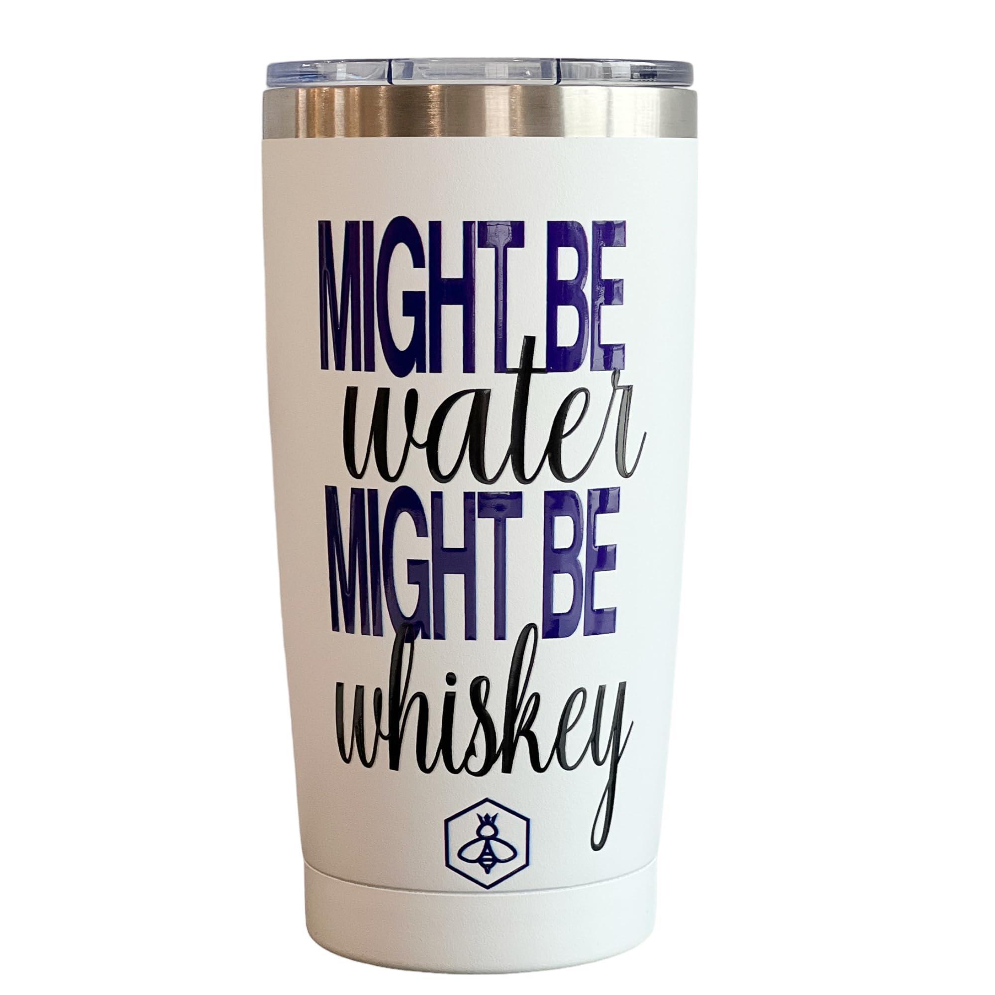 Biddlebee 20oz Insulated Coffee Tumbler – Leakproof, BPA-Free Stainless Steel Cup for Hot & Cold Drinks – Travel Mug, Birthday Gift for Women, Mom, Best Friend (Might Be Whiskey)